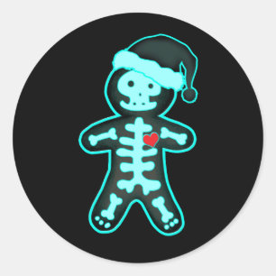 Adesivo X-Ray Gingerpão Homem Skeleton Enfermeira de Natal