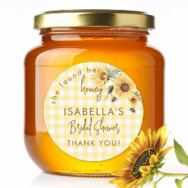 Adesivo Xadrez Amarelo Ela Encontrou Seu Mel Chá de Panela