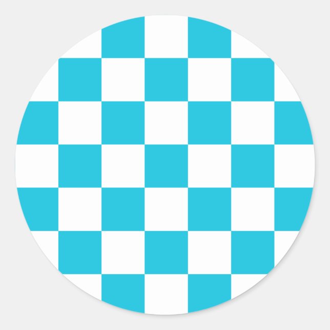 Adesivo Xadrez azul aqua clássico (Frente)