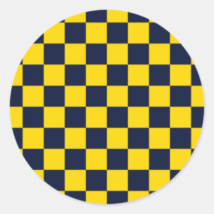 Adesivo Xadrez Azul Marinho e Amarelo Dourado