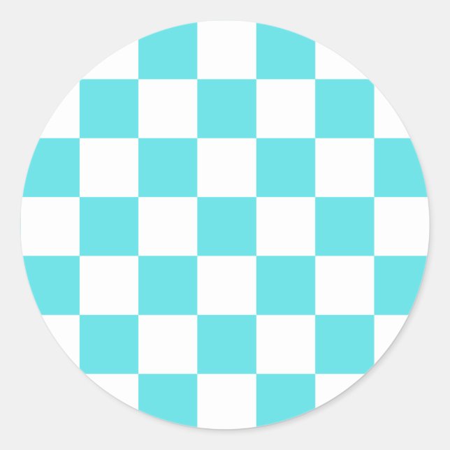 Adesivo Xadrez azul turquesa visual clássico (Frente)