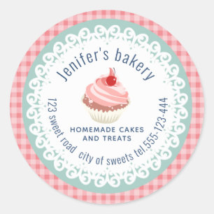 Adesivo Xadrez com renda suja cupcakes caseiros e doces