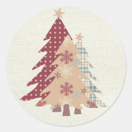 Adesivo Xadrez Country, Bolinhas, Árvores de Natal com Nev