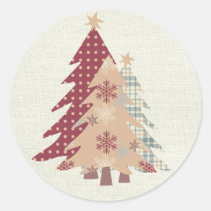 Adesivo Xadrez Country, Bolinhas, Árvores de Natal com Nev