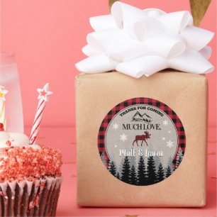 Adesivo Xadrez de Búfalo Lenhador Obrigado