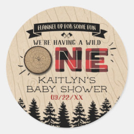 Adesivo Xadrez de Búfalo Selvagem de Floresta Russa Um Chá