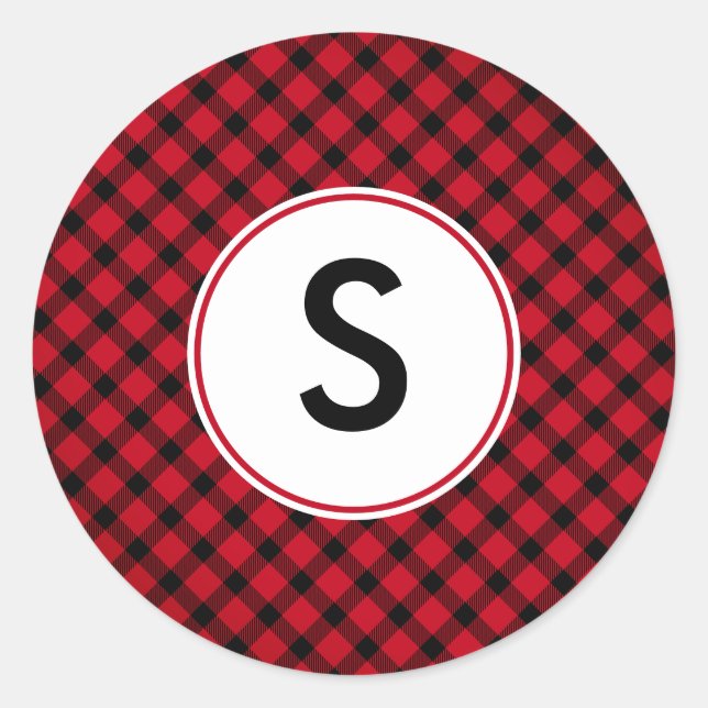 Adesivo Xadrez de Buffalo Vermelho e Negro (Frente)