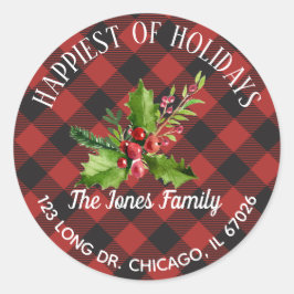 Adesivo Xadrez de Buffalo Vermelho e Negro