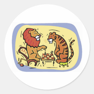 Adesivo Xadrez de Leão e Tigre