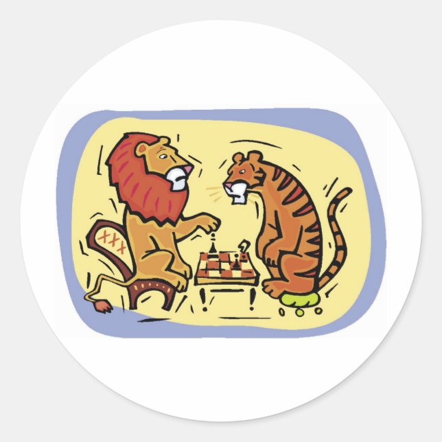 Adesivo Xadrez de Leão e Tigre (Frente)
