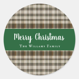 Adesivo Xadrez de Natal Clássico Verde Branco