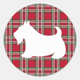 Adesivo Xadrez de Natal "Scottish Terrier Dog Sticker"
