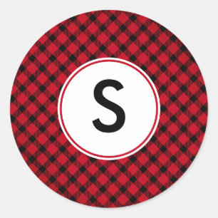 Adesivo Xadrez do búfalo vermelho e preto