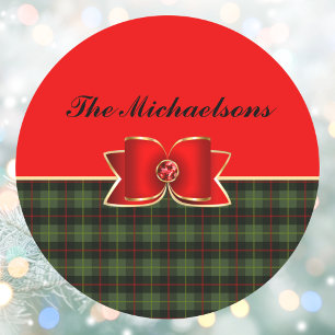 Adesivo Xadrez Elegante e Arco com Jeweled com Nome