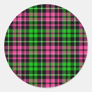 Adesivo Xadrez Escocês Rosa e Verde Preto