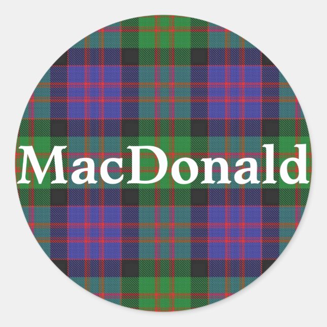 Adesivo Xadrez Escocesa Clan MacDonald Tartan (Frente)