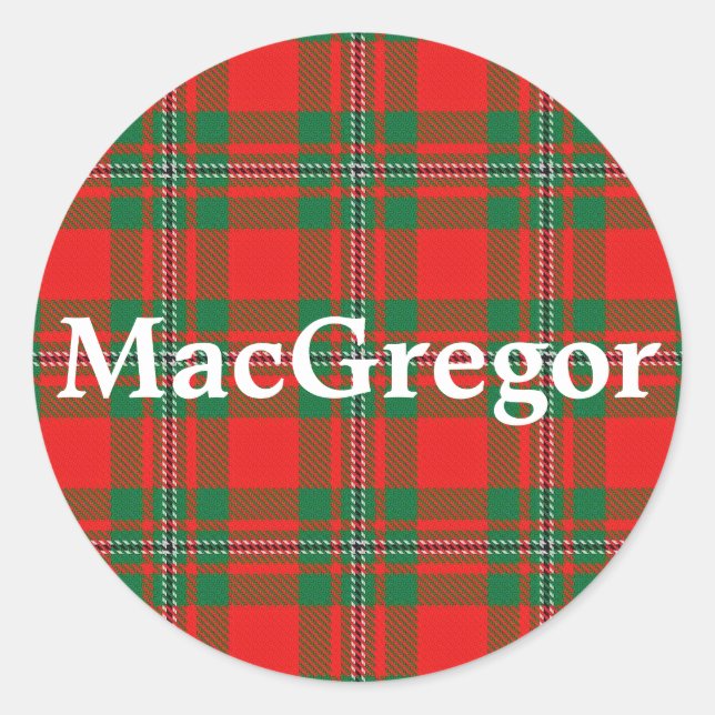 Adesivo Xadrez Escocesa Clan MacGregor Gregor Tartan (Frente)