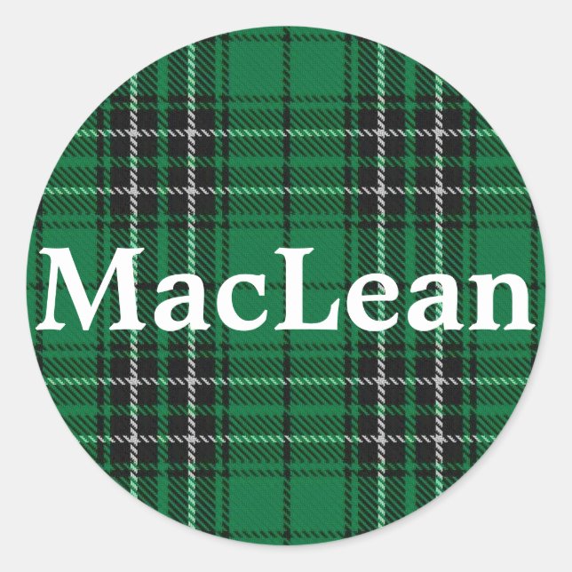 Adesivo Xadrez Escocesa Clan MacLean Tartan (Frente)