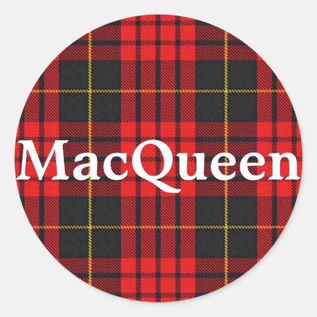 Adesivo Xadrez Escocesa Clan MacQueen Tartan (Frente)