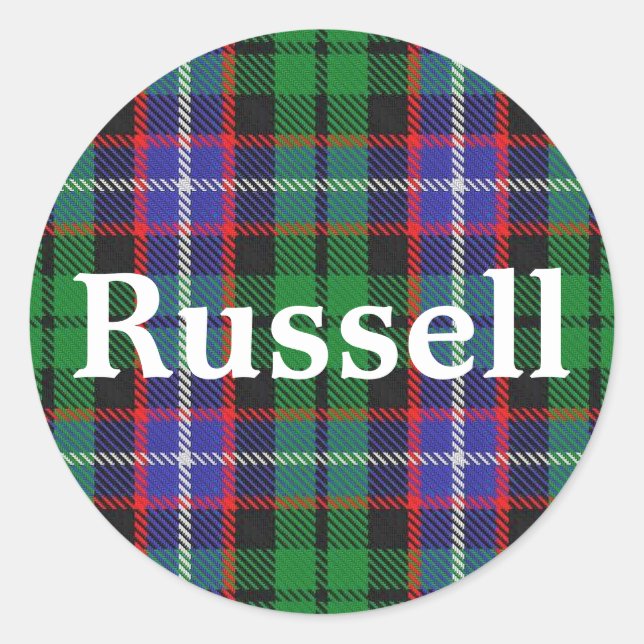 Adesivo Xadrez escocesa Clan Russell Tartan (Frente)