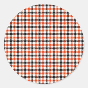 Adesivo Xadrez Gingham Laranja Preto e Branco