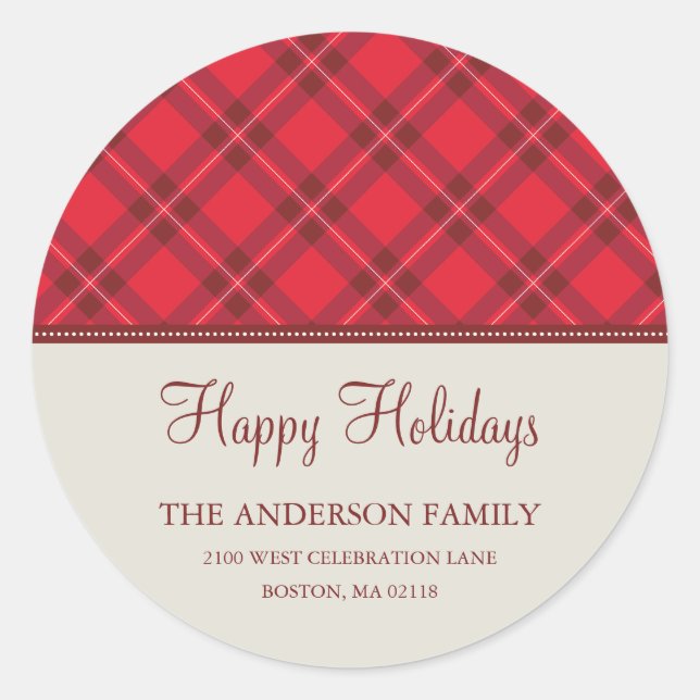 ADESIVO XADREZ HOLIDAY | RÓTULO DO ENDEREÇO DE FÉRIAS (Frente)