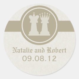 Adesivo Xadrez King e Queen Wedding Stickers, Latte