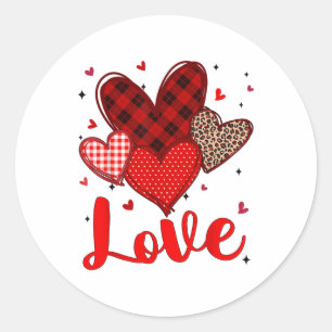 Adesivo Xadrez Leopard Heart Dias de os namorados Mens Mul