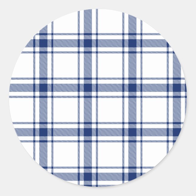 Adesivo Xadrez náutico azul e branco (Frente)