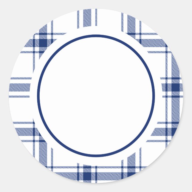 Adesivo Xadrez náutico azul e branco (Frente)