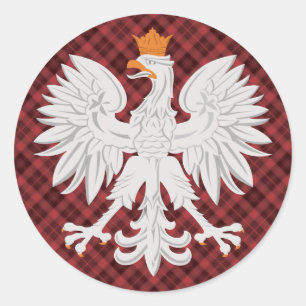 Adesivo Xadrez polonesa do vermelho de Eagle