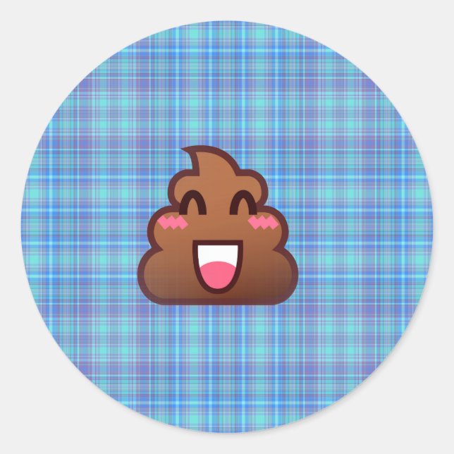 Adesivo xadrez poop emoji (Frente)