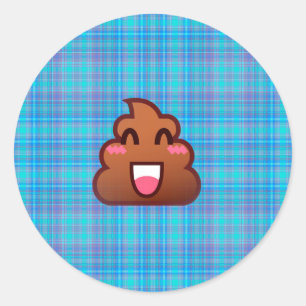 Adesivo xadrez poop emoji