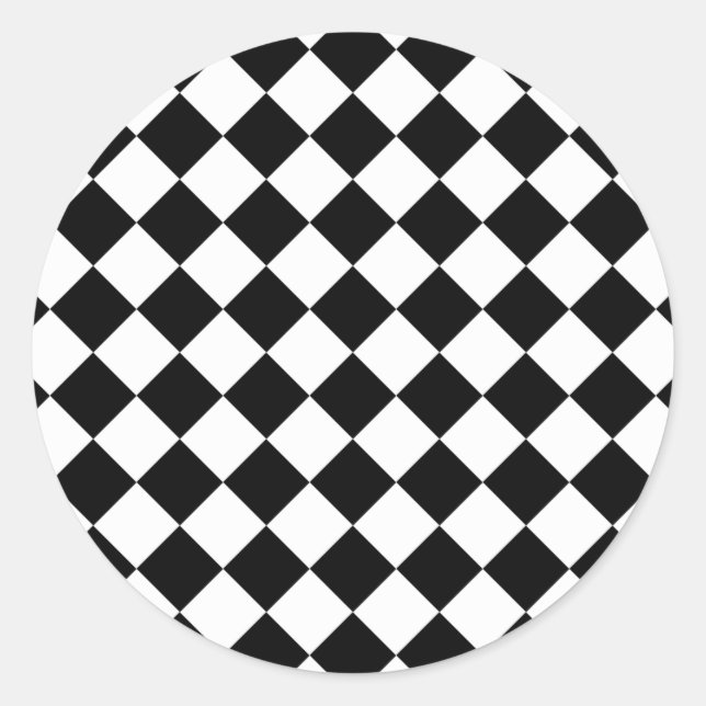 Adesivo Xadrez Preto e Branco Retrô (Frente)