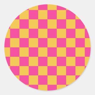Adesivo Xadrez Rosa e Amarelo