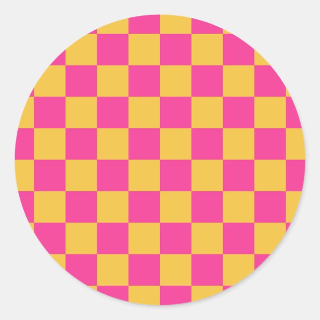 Adesivo Xadrez Rosa e Amarelo (Frente)