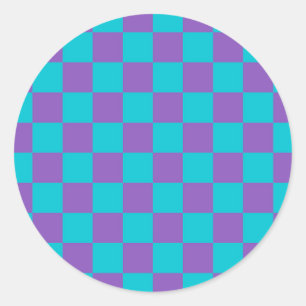 Adesivo Xadrez Roxo e Ciano