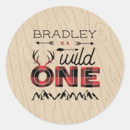 Adesivo Xadrez Rústica de Wild One Boys Lumberjack primeir