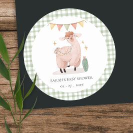 Adesivo Xadrez verde-branca Chá de fraldas Cactus Boho Lla