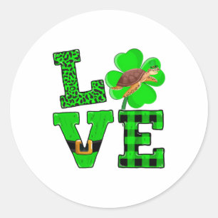 Adesivo Xadrez Verde Trevo Amor Tartaruga Marinha St Patri