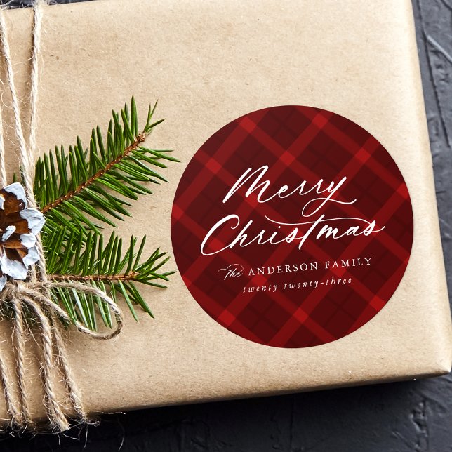 Adesivo Xadrez Vermelha Bruta Feliz Natal (Criador carregado)