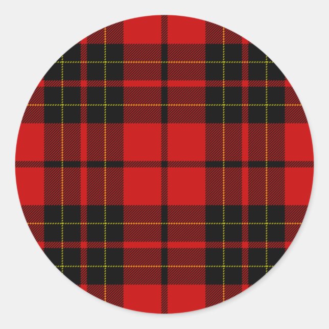 Adesivo Xadrez vermelha do Brodie tartan (Frente)