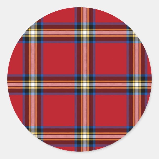 Adesivo Xadrez vermelha, Royal Stewart Tartan (Frente)