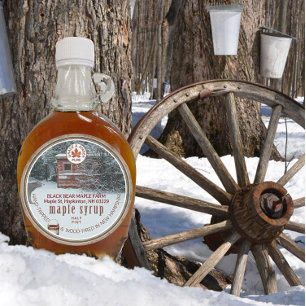 Adesivo Xarope de Balde do Urso de Florestas Mapeando Folh