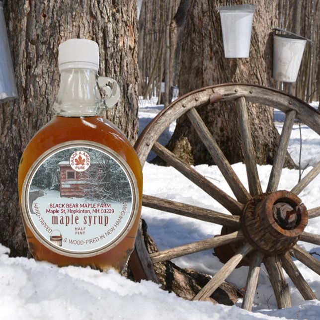 Adesivo Xarope de Balde do Urso de Florestas Mapeando Folh (Criador carregado)