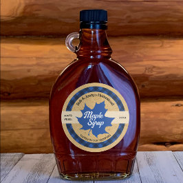 Adesivo Xarope de Bordo Folha Azul Plaid Buffalo Kraft