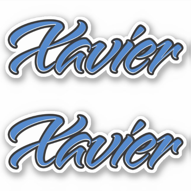 Adesivo Xavier Name blue Aufkleber Sticker Stickerset (Frente)