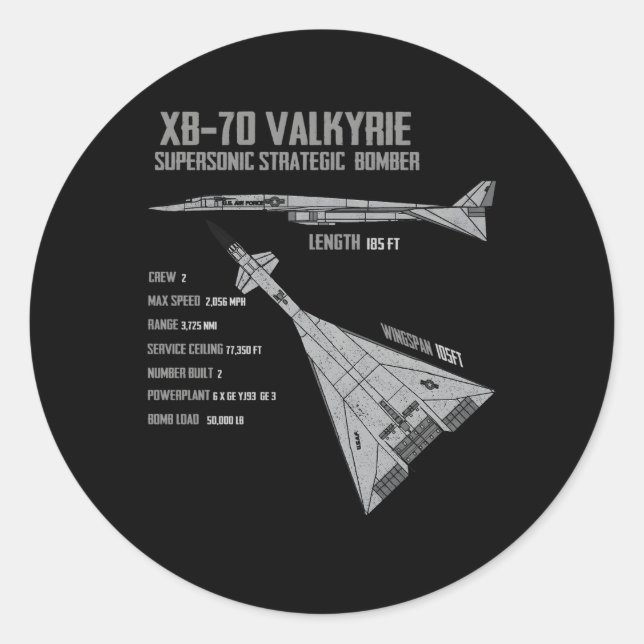 Adesivo Xb-70 Valkyrie (Frente)