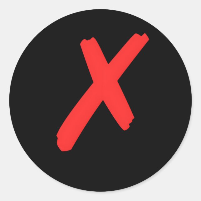 Adesivo X'D Vermelho Cruzado Com X Vermelho Grande (Frente)