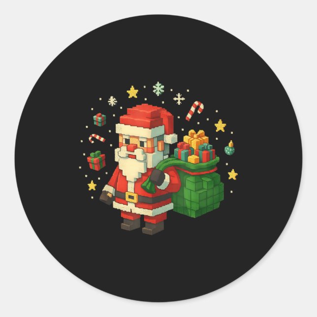 Adesivo Xel Santa Claus With Retro Gamer Christmas  (Frente)